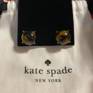 Kate Spade Black and Brown Tortoise Stud Earrings
